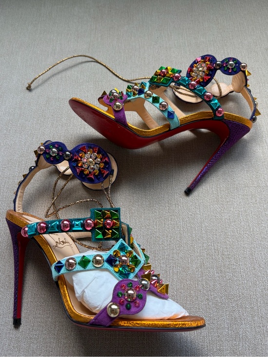 Christian Louboutin Shoes - Christian Louboutin Multicolored Jeweled Stiletto Sandals